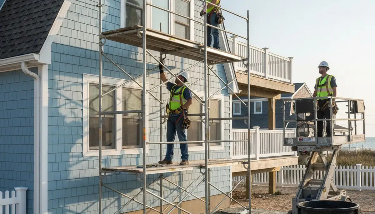 Brooklyn, NY siding contractor installing vinyl siding for a home exterior