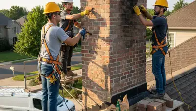 Brooklyn, NY chimney repair for cracked mortar and storm damage on a Brooklyn home