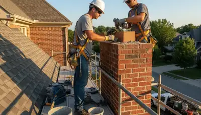 Brooklyn, NY chimney repair for cracked mortar and storm damage on a residential home