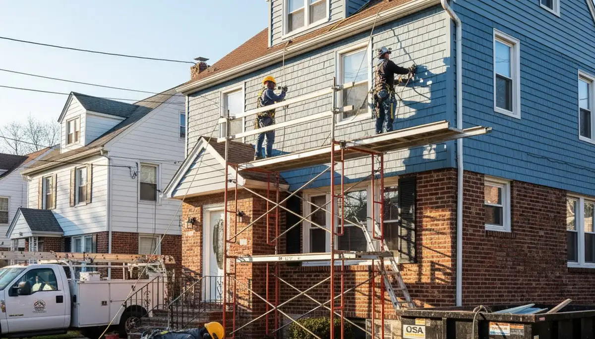 Vinyl siding installation by a Brooklyn, NY siding contractor for a home exterior upgrade