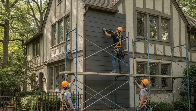 Vinyl siding installation service in Brooklyn, NY for a home exterior renovation