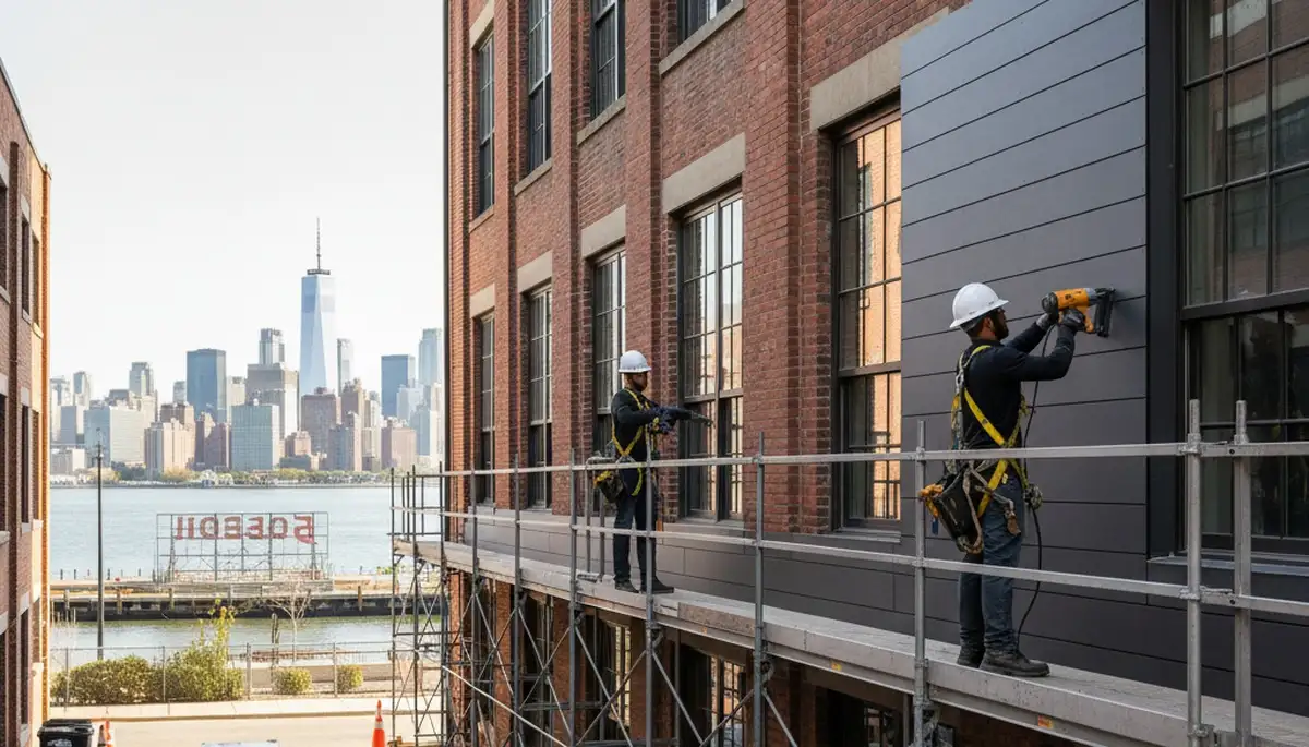 Vinyl siding installation in Brooklyn, NY for a residential home exterior improvement project