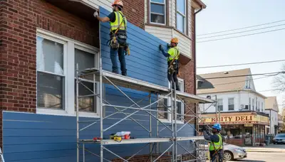 Brooklyn NY vinyl siding installation for a home exterior by a professional siding contractor