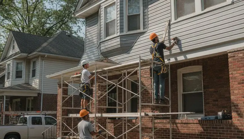 Vinyl siding installation for Brooklyn, NY home exterior by a professional siding contractor