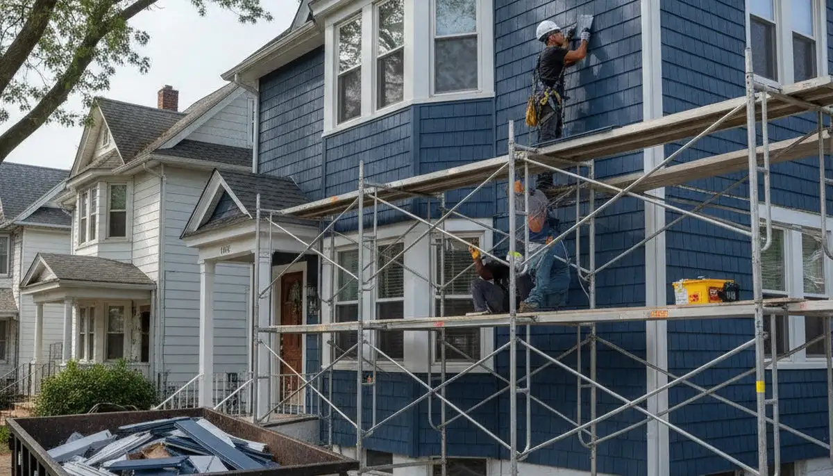 Vinyl siding installation in Brooklyn, NY for a home exterior by a professional siding contractor
