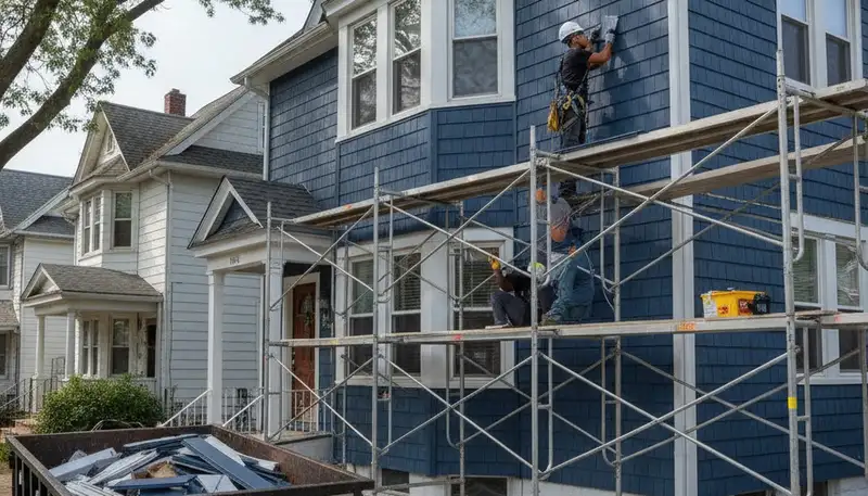 Vinyl siding installation in Brooklyn, NY for a home exterior by a professional siding contractor