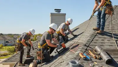Brooklyn, NY siding service crew repairing exterior siding on a home for FX Remodeling & Exteriors