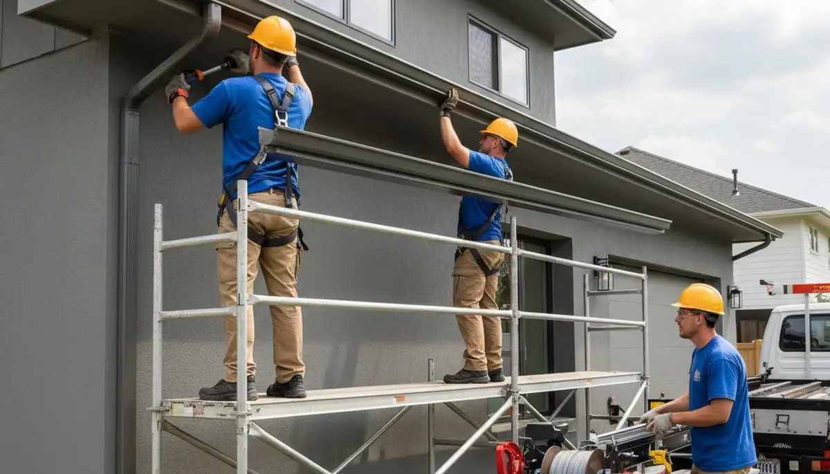 Brooklyn, NY seamless gutter installation for siding homes by FX Remodeling & Exteriors